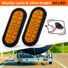4Pcs 6.3" Oval LED Strobe Lights Amber 24 LED Trailer