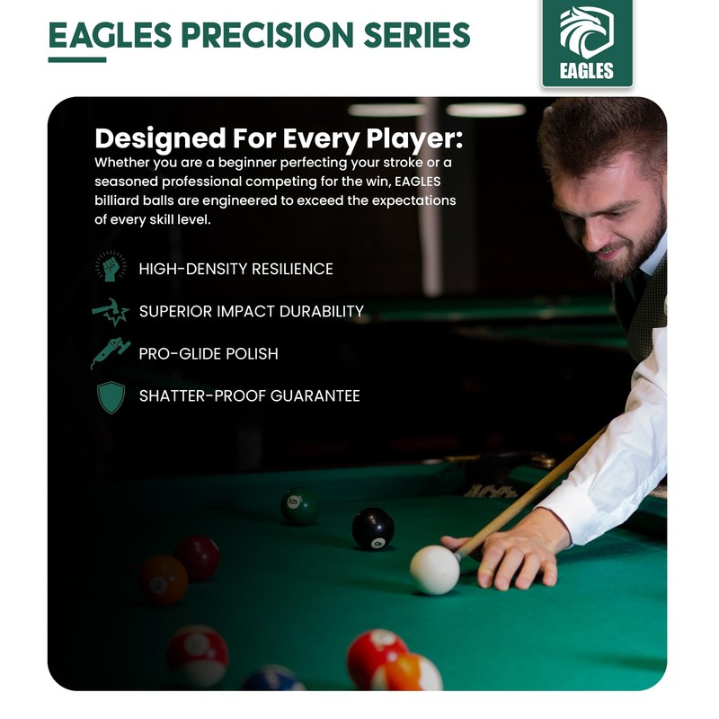 EAGLES Professional Billiard Ball Set – 2-1/4" Regulation Size Pool