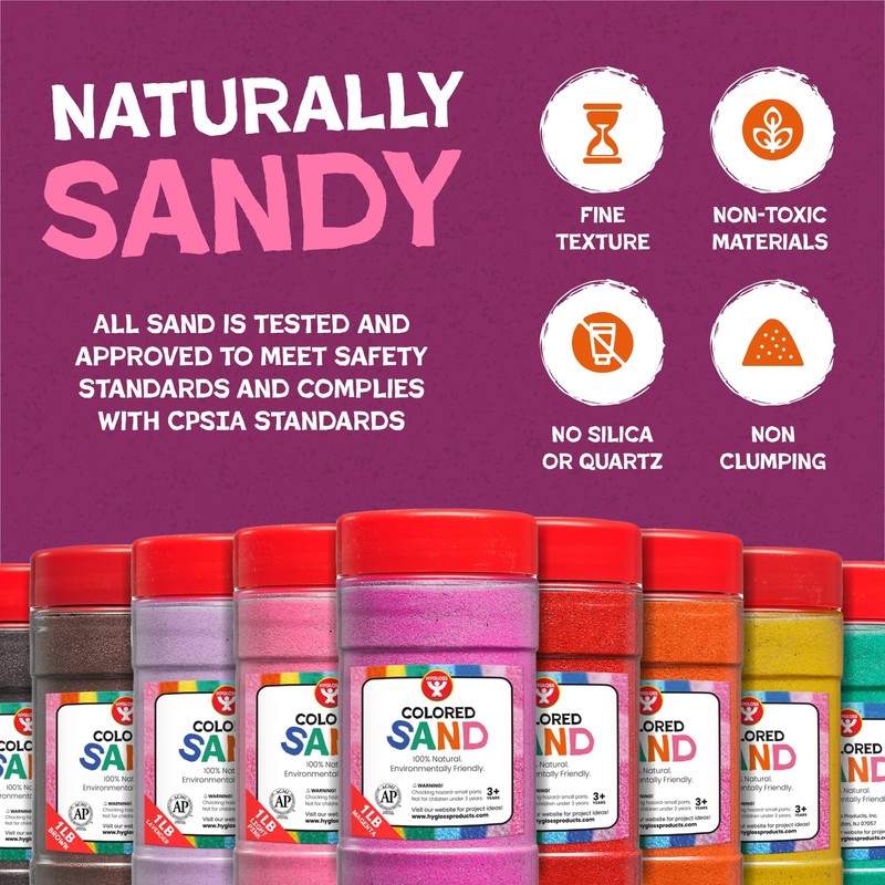 Hygloss Products, Colored Craft Sand in No-Mess Bottle, 1-Lb. Yellow