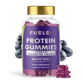 Whey Protein Gummies - Grape Twist Flavour, 12g High Protein per Serving - Protein Powder Alternative, No Added Sugar, Vegetarian, Convenient Whey Protein Supplement, Muscle Recovery (90, Grape Twist)