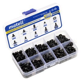 Matell 400Pcs Computer Screws Standoffs Kitfor Universal Motherboard, HDD, SSD, Hard Drive,Fan, Power Supply, Graphics, PC Case for DIY instaliiation and Repair