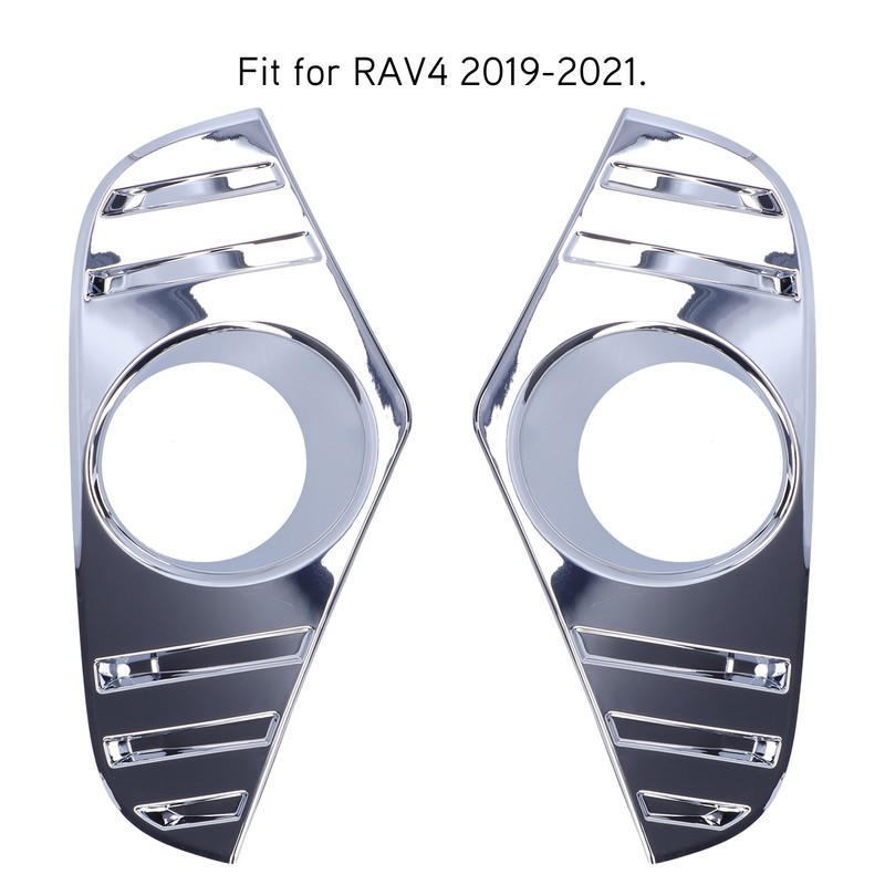 Pair Chrome Front Fog Light Cover Lamp Trims Paste Mounting