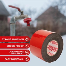 XFasten Foam Pipe Insulation Tape 4 Inch x 15 Feet Heavy-Duty AC Line Insulation Outdoor Pipe Wrap Tape AC Pipe Insulation Outdoor Pipe Insulation Wrap Tape HVAC Line Insulation Pipe Wrap Around Tape