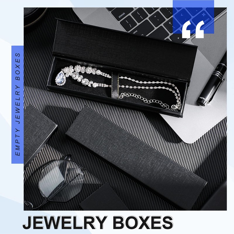 6 Pcs Black Jewelry Ballpoint Pen Gift Box with Cushion