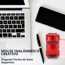 Luqeeg Ratón Inalámbrico, 2.4GHZ 1600DPI Ratones ópticos Inalámbricos con Receptor USB, Ratón Inalámbrico con Forma de Automóvil Estilo Automóvil