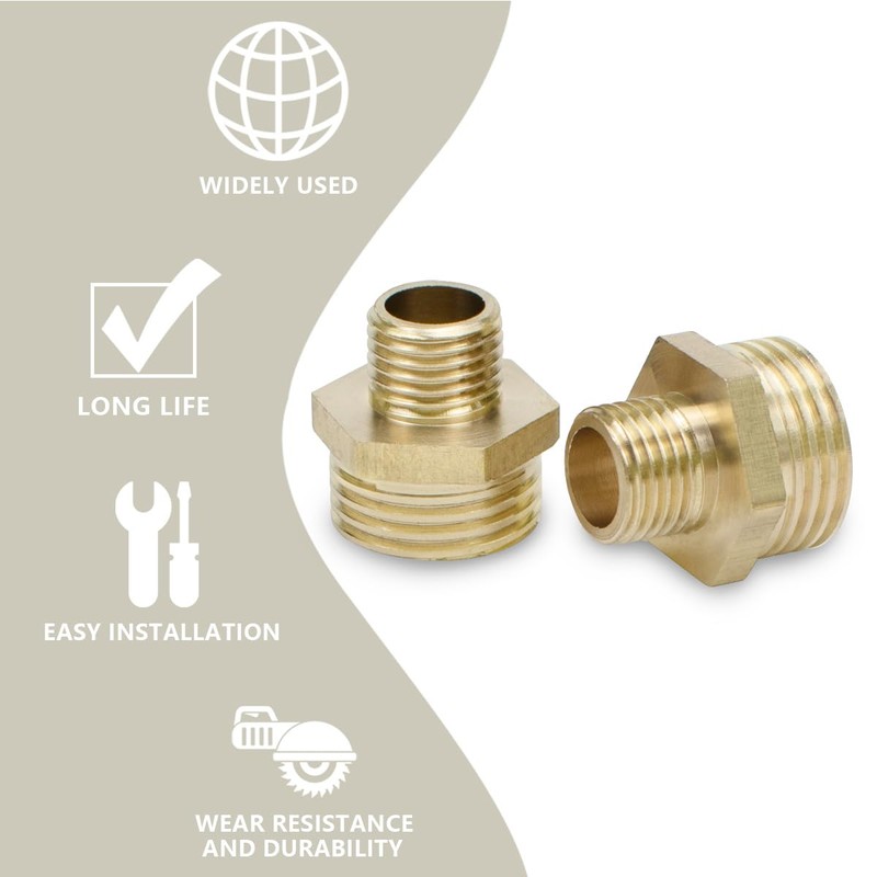 Bwintech 2 Pcs 1/8" Male to 1/4" Male BSP Thread