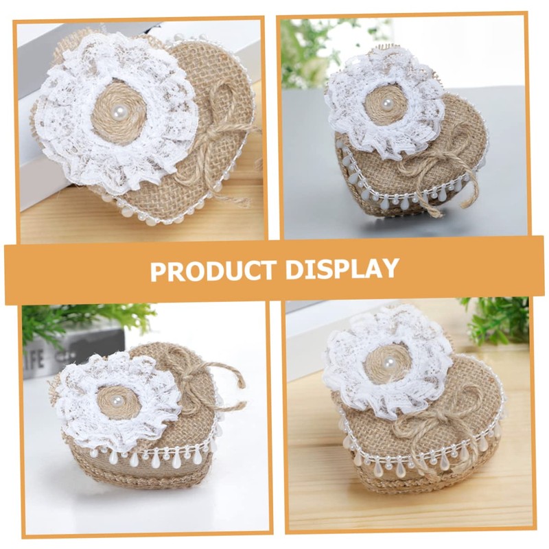 Zerodeko Box Heart Shaped Ring Box Ring Bearer Ring Holder