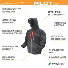 FROGG TOGGS Men's Pilot 2 Guide Waterproof Breathable Rain Jacket, Stone and Taupe, Large