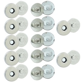 Waziaqoc 24 Sets Magnetic Snaps for Purse Closure, Silver 18mm Magnetic Fastener Replacement Kit Magnetic Snaps for Purses and Totes Clothing Bag DIY Craft
