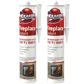 Kraken Bond Fireplace Sealant - Fireplace Caulk, Black  10.1 oz  2 Pack