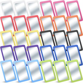 Dandat 30 Pcs Small Mirrors for Kids Safe Shatter Proof 6 x 4 Inch Unbreakable Classroom Mirror for Craft Bulk in Preschool Nursery Daycare Spa Party (Bright Colors)