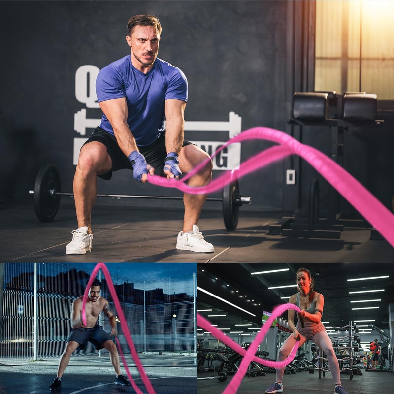 1 inch 30ft Pink Battle Rope Workout Rope Battle Ropes