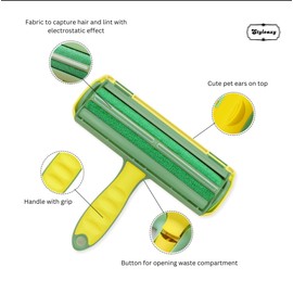 Styleaxy Yellow Green Pet Hair Roller, Perfect Clean Pet Hair Remover, Smooth Sweep Lint Roller, FurBuster Pet Hair Catcher, QuickClean Pet Fur Roller, Pet Hair Remover.