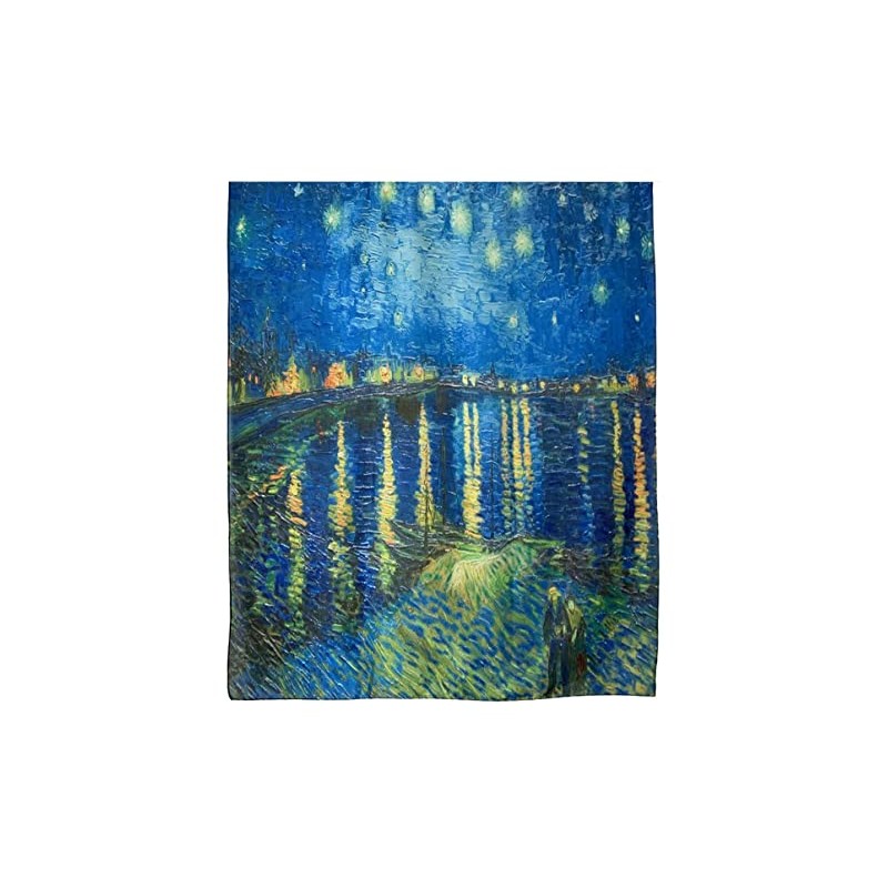 GFM® Silk Blend Painting Based Scarf (Van Gogh -Starry Night