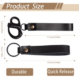 Quick Release Clip Shackle for SCBA Mask - Firefighter Accessories Tools with Leather Handle, Marine Grade 316 Stainless Steel Snap Shackle for Rigging, Sailing, Boat & Emergency Lanyards (1,Allblack)