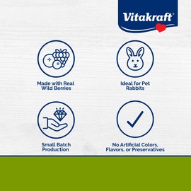Vitakraft Drops Rabbit Treats with Wildberry Flavor – 5.3 oz Delicious Yogurt-Based Snacks for Rabbits, Guinea pigs, Hamsters, Gerbils, Mice, Rats, Chinchillas, and other Small Animals.