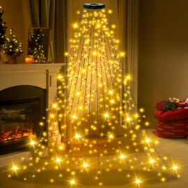 Ollny Christmas Tree Lights Indoor - 2.5mX10 Strands 250 LEDs Outdoor Xmas Lights, Easy to Install Fairy String Lights USB Plug in, Waterproof Outside Decorations for 4-8ft