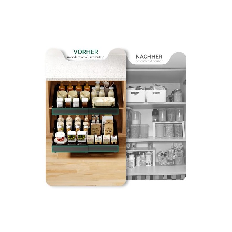 Warmiehomy Telescopic Drawer, Extendable Cupboard Organiser, Expandable Storage Space in