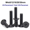 FandWay Countersunk Screw with Hexagon Socket DIN7991, M4 x 8/12/16/20/30