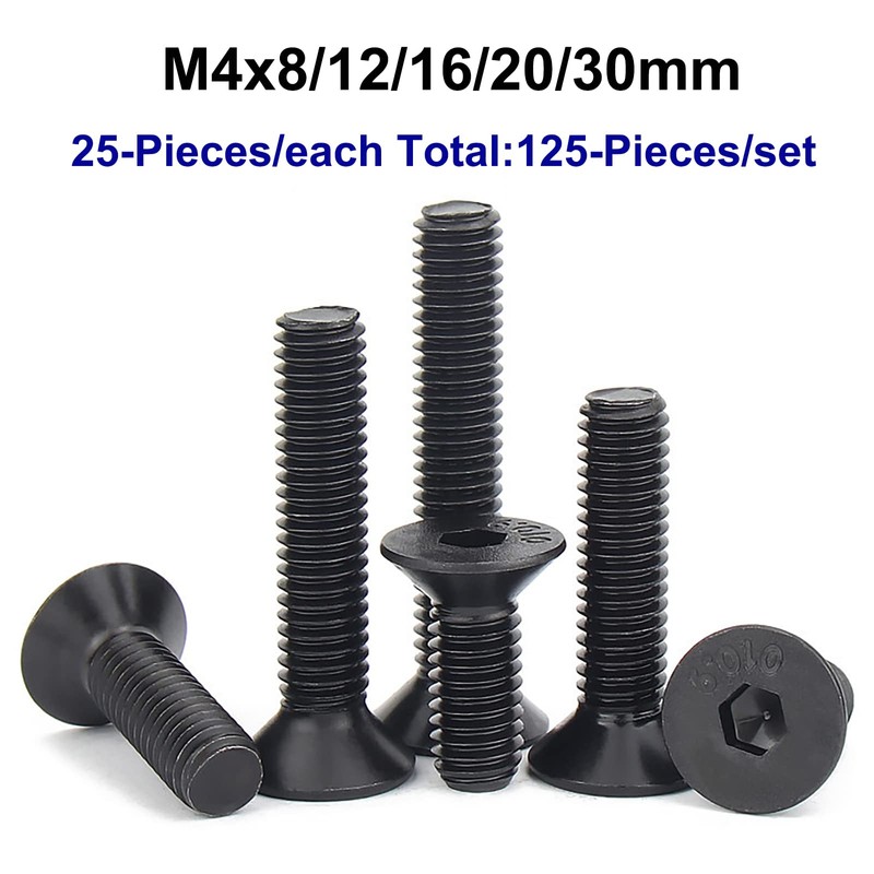 FandWay Countersunk Screw with Hexagon Socket DIN7991, M4 x 8/12/16/20/30