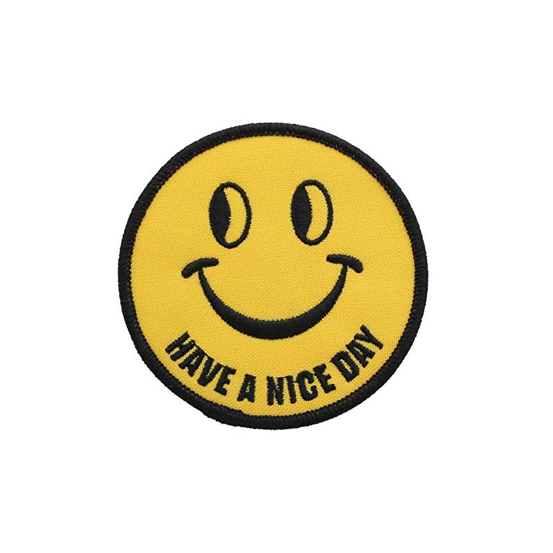 Smiley Face "Have a Nice Day" Iron-On Fabric Patch