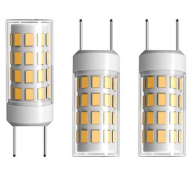 LUHMQ 3-Pack GY6.35 LED Bulbs AC/DC 12V T4 JC Type GY6.35 Bi-pin Base 3.5W(35W Halogen Bulb Equivalent) 350LM,for Desk Lamp,Kitchen counters,Chandelier Light Landscape Lighting (Warm White 3000K)