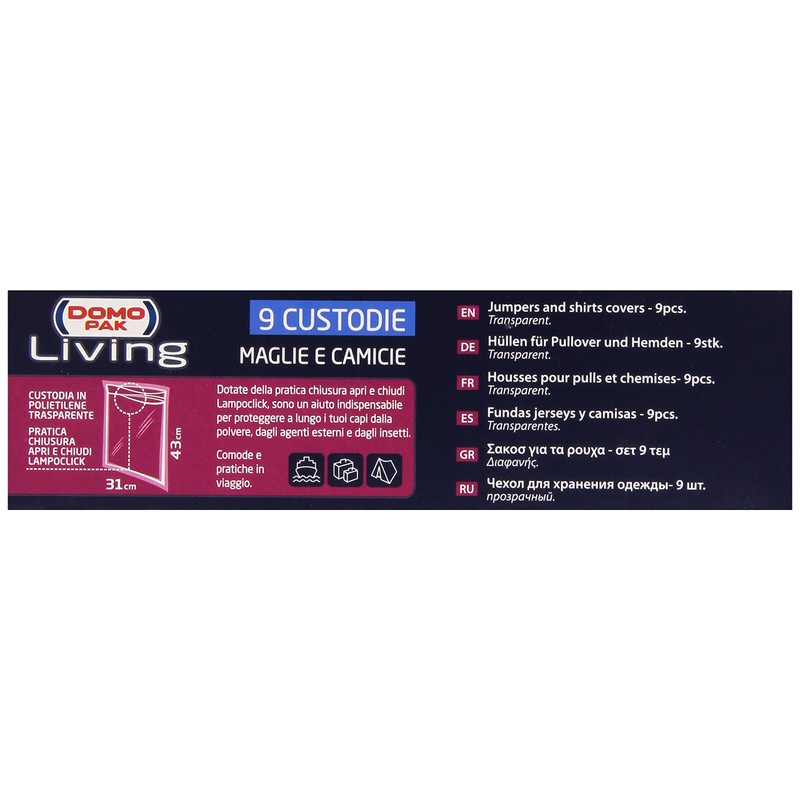 Domopak Living Protective Cases for Knitwear and Shirts, 31 x