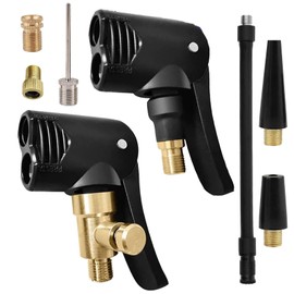 VZU 2 Stück Autoventil Hebelstecker, Messing Autoventil Adapter, Amerikanisches und Französisches Standard-Reifenventil Hebelstecker mit Sicherheitshebel, für Autos, Fahrräder, Motorräder, LKWs