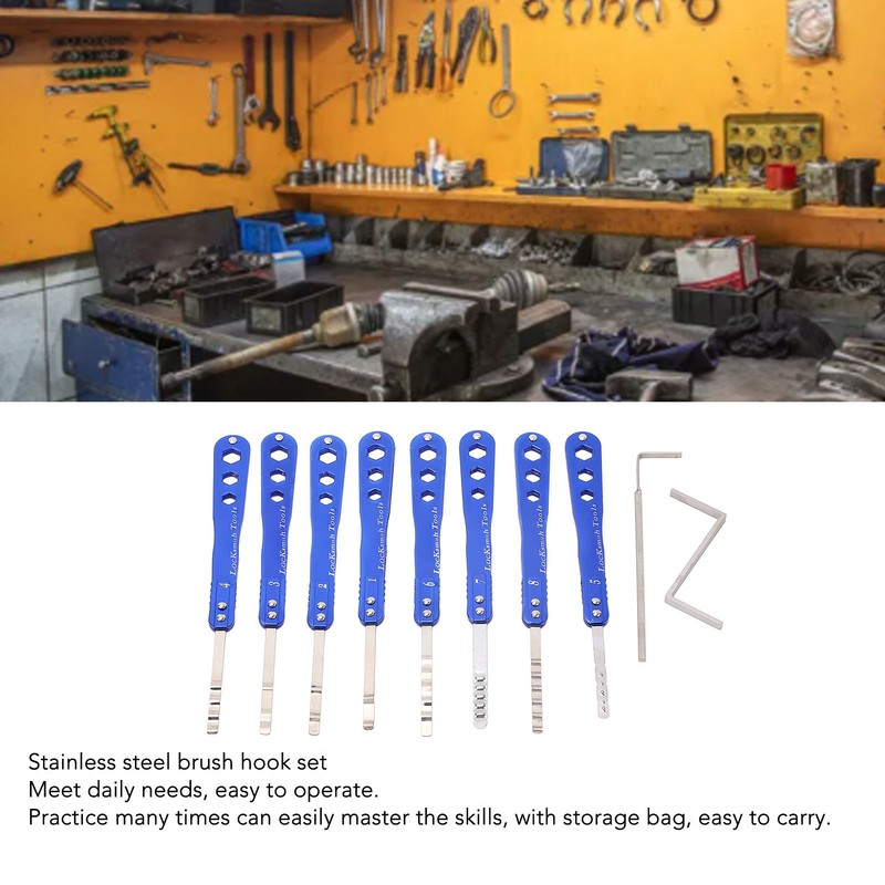 8Pcs Pickup Tool Stainless Steel High Accuracy Single Hook Pick