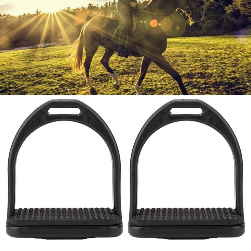 Horse Stirrup-1 Pair Black High Strength Horse Stirrup Durable Quality