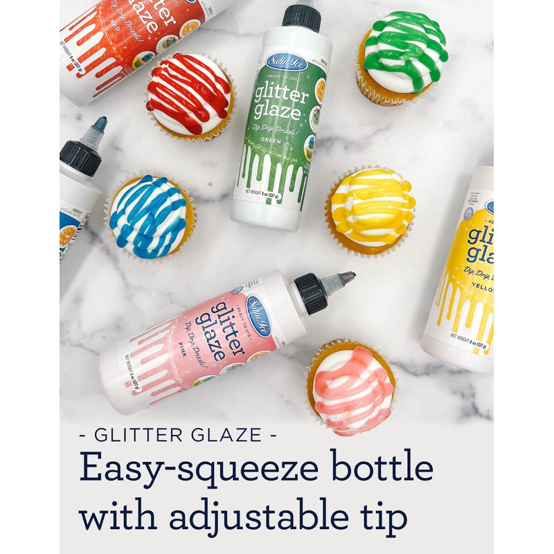 Satin Ice Purple Glitter Glaze - 10oz - Bottle