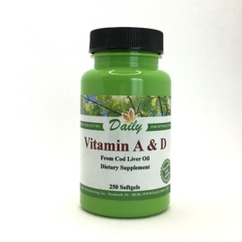 Daily Manufacturing Vitamin's A & D (from Cod Liver Oil) 250 Softgels