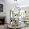 FRIXCHUR Modern LED Chandeliers Crystal Pendant Light 3 Ring Chandelier