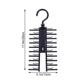 CALLARON 2 Piezas Organizador de Corbatas y Bufandas, Colgador Metálico Doble Cara, Gancho Multifuncional para Ropa, Cinturones, Sombreros y Bufandas, Percha Negra de Ahorro de Espacio