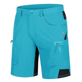 TACVASEN Shorts for Men Lightweight Water Resistant Golf Shorts for Men with Elastic Waistband Mens Quick Dry Fishing Vacation Travel Shorts Ice Blue