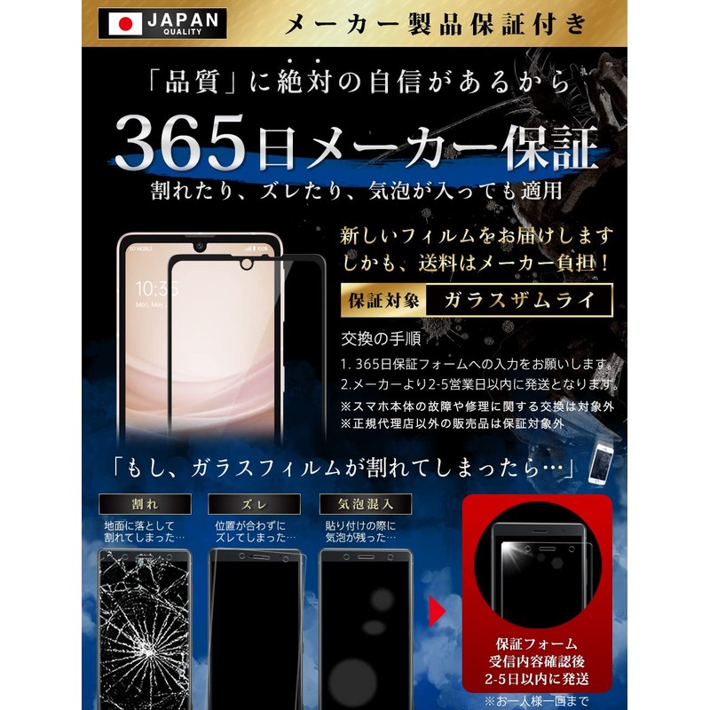 ガラスザムライ AQUOS Sense8 用 ブルーライトカット ガラスフィルム SH-54D 用 SHG11 用
