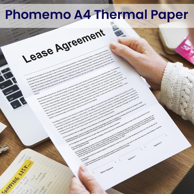 Phomemo A4 Printer Paper, White Single Sheet Quick-Drying Thermal Paper