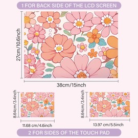 CREATCABIN Flower Laptop Skin Sticker Netbook Skin Sticker Notebook Art Sticker 12 Inch 13 Inch 13.3 Inch 14 Inch 15 Inch 15.4 Inch 15.6 Inch Laptop Protective Cover Waterproof Scratch-Resistant
