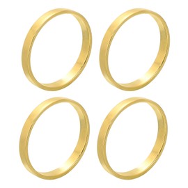 sourcing map 12 Pcs Circle Napkin Rings, Metal Napkin Buckles Holder for Table Settings Kitchen Dinner Party Wedding, Gold