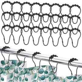 SCHIB 24PCS Ganchos para Cortina De Baño, Ganchos para Cortina De Ducha para Cortina De Ducha para Cortinas De Ducha Y Forros