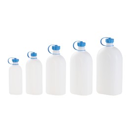 hünersdorff Plastic Bottle, Drinking Bottle, Storage Bottle with Tight Screw Lid, Chemical and Food Resistant, 0.5 Litres, Made in Germany, Natural