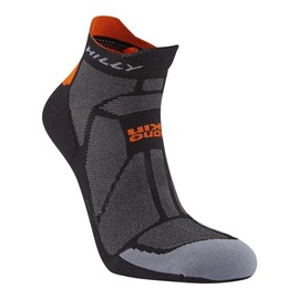 Hilly Unisex Marathon Fresh-Socklet-Min Cushioning Running Socks, black/orange