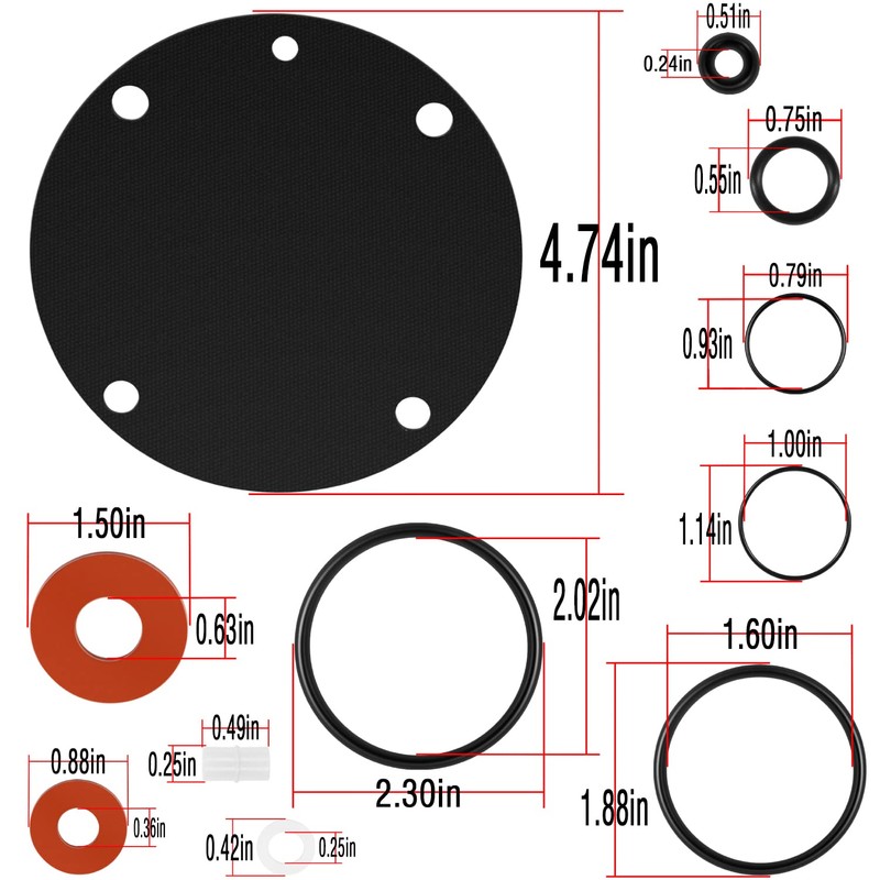 905111 Complete Rubber Repair Kit Fit for Febco Backflow 825Y