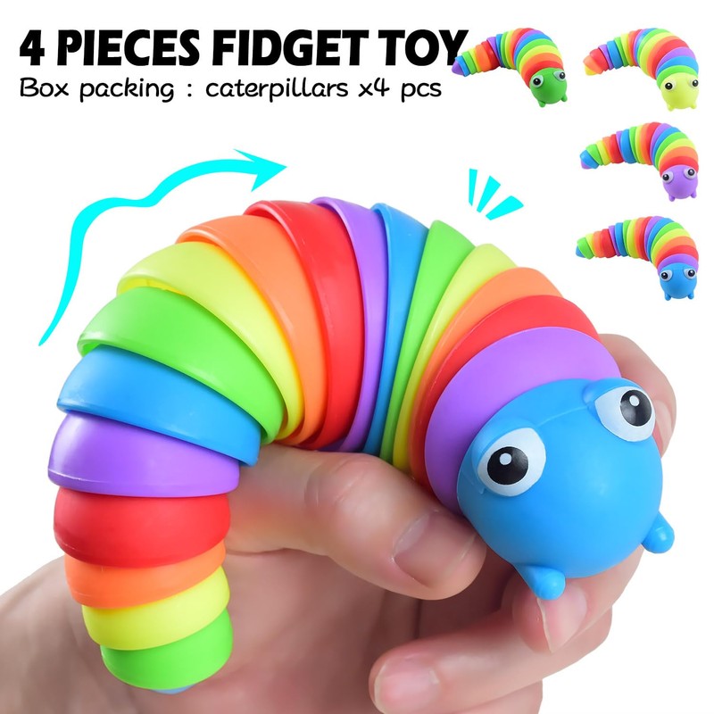 Articulated Fidget Toys, Sensory Caterpillar Fidget Toy for Kids, Stress