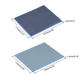 uxcell Sanding Sponge Block Set, 800-1000 Grit 137mm x 111mm x 5mm, 1200-1500 Grit 136mm x 113mm x 4mm