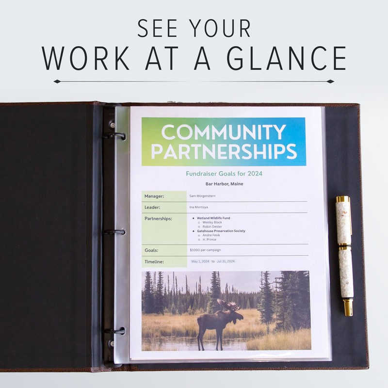 Gallery Leather Presentation Binder 3/4" With Hubbed Spine Freeport Black