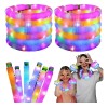 12 Pulseras Elásticas De Neón Luz Led Para Fiestas Batucada