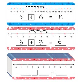 26 Pack Dry Erase Number Line Board Card 4”x12” Inch Double Sided Writable and Erasable Board Featuring 0-10 On One Side ，0-20 On The Other Side, Classroom Must Have Boards for Student