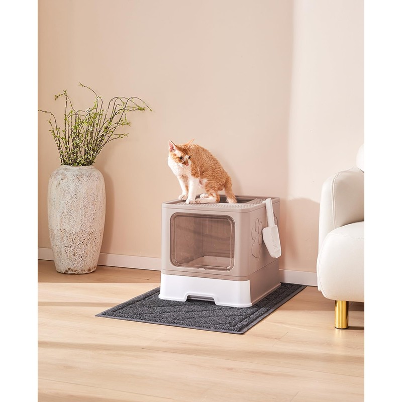 Medario Cat Litter Box with X-Large Litter Mat and Scoop,
