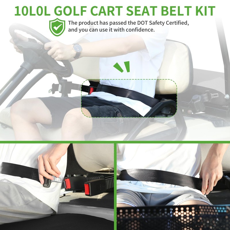 10L0L Universal 2 Passenger Golf Cart Seat Belt Bracket Kit